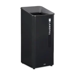 Sustain 23 gal Metal/Plastic Decorative Refuse with Recycling Lid - Black Trash & Waste Bins