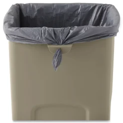 Hot Untouchable 23 Gallon Square Plastic Waste Container - Beige Trash & Waste Bins