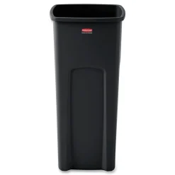 Hot Untouchable Waste Container, Square, Plastic, 23gal, Black Trash & Waste Bins