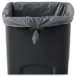 Hot Untouchable Waste Container, Square, Plastic, 23gal, Black Trash & Waste Bins