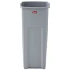 Online Untouchable 23 Gallon Square Plastic Waste Container - Gray Trash & Waste Bins