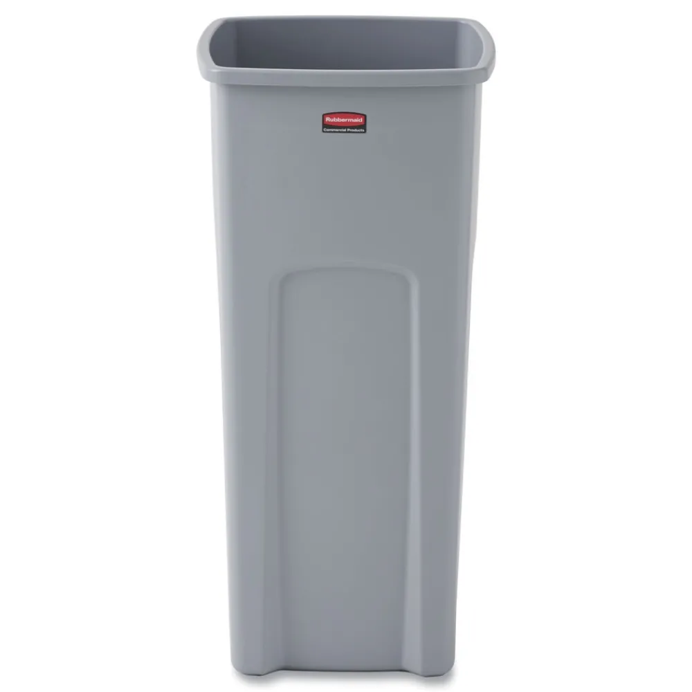 Online Untouchable 23 Gallon Square Plastic Waste Container - Gray Trash & Waste Bins