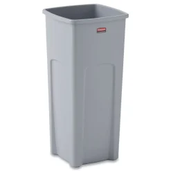 Online Untouchable 23 Gallon Square Plastic Waste Container - Gray Trash & Waste Bins