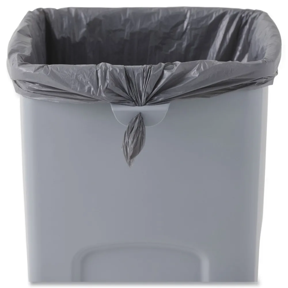 Online Untouchable 23 Gallon Square Plastic Waste Container - Gray Trash & Waste Bins