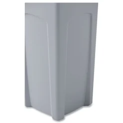 Online Untouchable 23 Gallon Square Plastic Waste Container - Gray Trash & Waste Bins