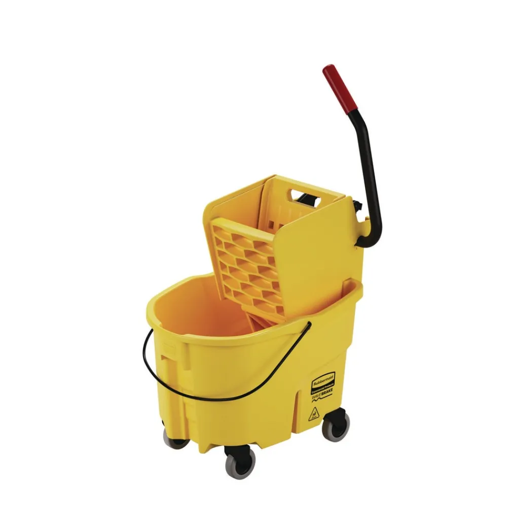 Online WaveBrake 2.0 26 qt. Side-Press Plastic Bucket/Wringer Combos - Yellow Cleaning & Janitorial Supplies
