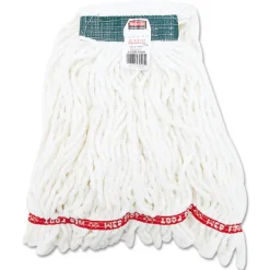 Discount Web Foot Shrinkless Looped-End Cotton/Synthetic Wet Mop Heads - Medium, White Cleaning & Janitorial Supplies