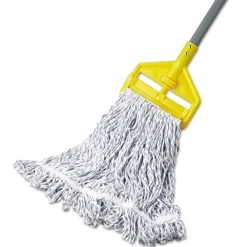 Outlet Web Foot Cotton/Synthetic Medium Finish Mop Head with 1 in. White Headband - White (6/Carton) Cleaning & Janitorial Supplies