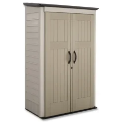 New Vertical Storage Shed 53 cu ft 2.5 ft x 4 ft x 7 ft Sandstone/Faint Maple Office Furniture & Lighting