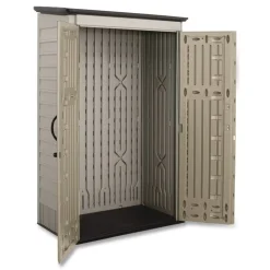 New Vertical Storage Shed 53 cu ft 2.5 ft x 4 ft x 7 ft Sandstone/Faint Maple Office Furniture & Lighting