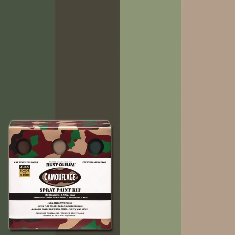 Hot 12 oz. Aerosol Can Camouflage 2X Ultra Cover Spray Paint Kit - Assorted Colors (6/Carton) Arts & Crafts Supplies