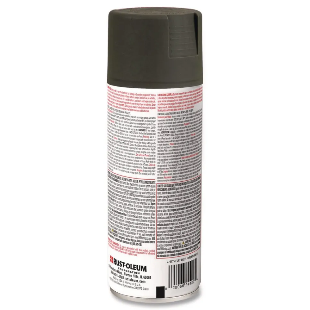 New 12 oz. Aerosol Can Camouflage Spray Paint - Flat Deep Forest Green (6/Carton) Arts & Crafts Supplies