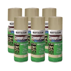 12 oz. Aerosol Can Camouflage Spray Paint - Flat Sand (6/Carton) Arts & Crafts Supplies