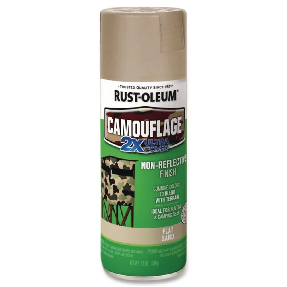 12 oz. Aerosol Can Camouflage Spray Paint - Flat Sand (6/Carton) Arts & Crafts Supplies