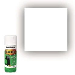 High Heat Enamel Spray Paint, Flat White, 12 oz Aerosol Can, 6/Carton Arts & Crafts Supplies