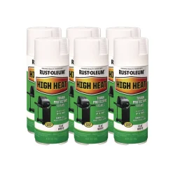 High Heat Enamel Spray Paint, Flat White, 12 oz Aerosol Can, 6/Carton Arts & Crafts Supplies