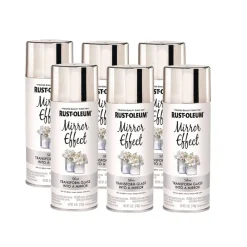New Specialty Mirror Effect Spray Paint, High Gloss Mirror, 6 oz Aerosol Can, 6/Carton Arts & Crafts Supplies