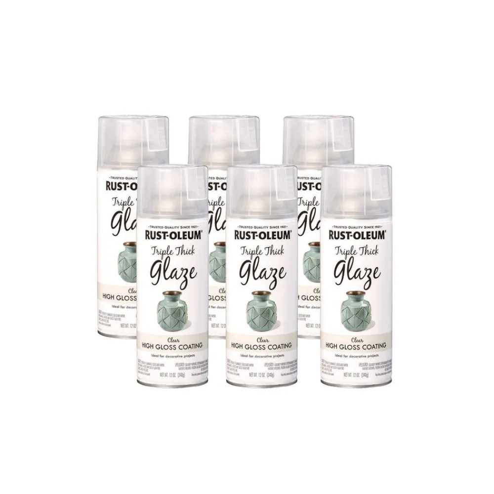 Discount Specialty Triple Thick Glaze Spray Paint, High Gloss Clear, 12 oz Aerosol Can, 6/Carton Arts & Crafts Supplies