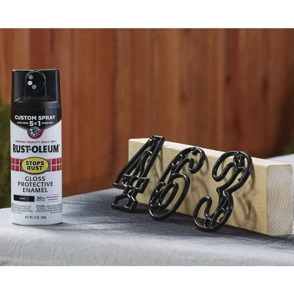 Clearance Stops Rust 5-in-1 Spray Paint, Gloss Black, 12 oz Aerosol Can, 6/Carton Arts & Crafts Supplies