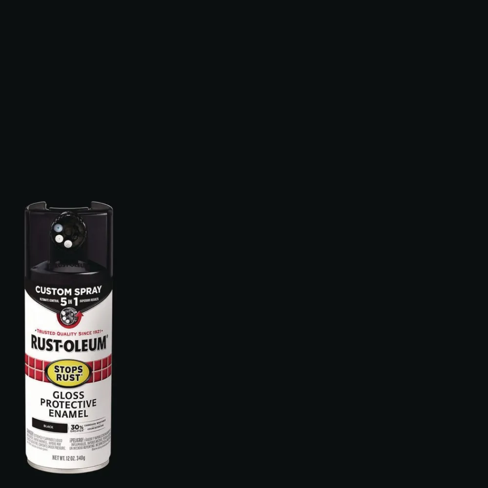 Clearance Stops Rust 5-in-1 Spray Paint, Gloss Black, 12 oz Aerosol Can, 6/Carton Arts & Crafts Supplies
