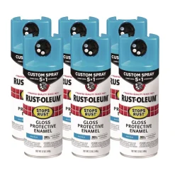 Clearance Stops Rust 5-in-1 Spray Paint, Gloss Maui Blue, 12 oz Aerosol Can, 6/Carton Arts & Crafts Supplies