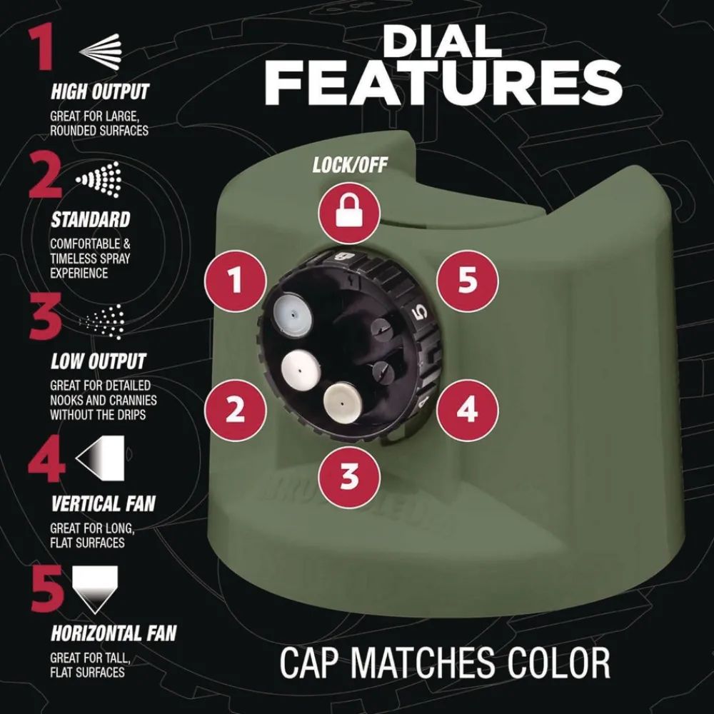 Discount Stops Rust 5-in-1 Spray Paint, Satin Earthy Green, 12 oz Aerosol Can, 6/Carton Arts & Crafts Supplies