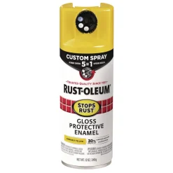 Discount Stops Rust 5-in-1 Spray Paint, Gloss Sunburst Yellow, 12 oz Aerosol Can, 6/Carton Arts & Crafts Supplies