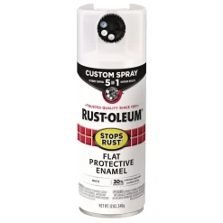 Outlet Stops Rust 5-in-1 Spray Paint, Flat White, 12 oz Aerosol Can, 6/Carton Arts & Crafts Supplies