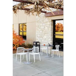 38 gal. Evos Series Steel Waste Container - Black Trash & Waste Bins