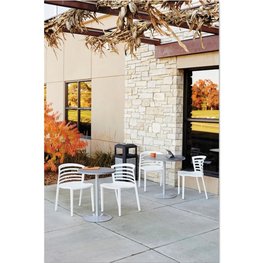 38 gal. Evos Series Steel Waste Container - Black Trash & Waste Bins