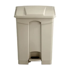 17 Gallon Large Capacity Plastic Step-On Receptacle - Tan Trash & Waste Bins