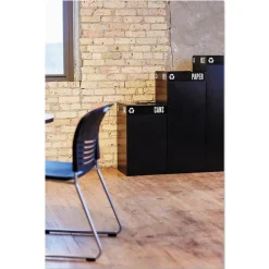 Clearance 42 Gallon Public Square Paper -Recycling Receptacles - Black Trash & Waste Bins