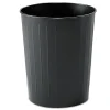 New 6 Gallon Round Steel Wastebaskets - Black Trash & Waste Bins
