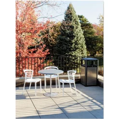 Outlet 38 Gallon Steel Evos Series Steel Waste Container - Black Trash & Waste Bins