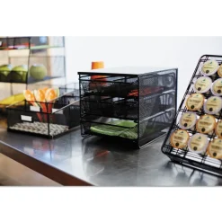 Discount 11.5 in. x 8.25 in. x 8.25 in. 7 Compartments 3 Drawer Hospitality Organizer - Black Desk Accessories & Office Organizers