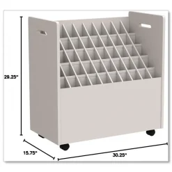 30.25 in. x 15.75 in. x 29.25 in. 50 Compartments Laminate Mobile Roll Files - Putty Office Furniture & Lighting