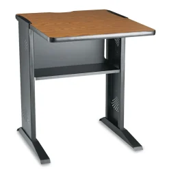 Sale 23.5 in. x 28 in. x 30 in. Fax/Printer Stand with Reversible Top - Medium Oak/Black Utility Carts