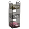 Hot 6 in. x 6 in. x 18 in. Steel Mesh 3 Compartments Onyx Breakroom Organizers - Black Desk Accessories & Office Organizers