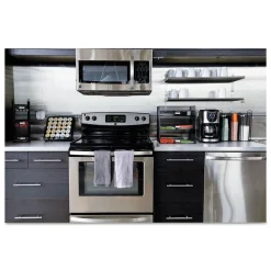 Hot 6 in. x 6 in. x 18 in. Steel Mesh 3 Compartments Onyx Breakroom Organizers - Black Desk Accessories & Office Organizers