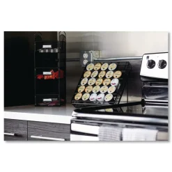 Hot 6 in. x 6 in. x 18 in. Steel Mesh 3 Compartments Onyx Breakroom Organizers - Black Desk Accessories & Office Organizers