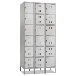Best 36 in. x 18 in. x 78 in. Three-Column Box Locker - Two-Tone Gray Office Furniture & Lighting