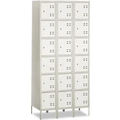 Best 36 in. x 18 in. x 78 in. Three-Column Box Locker - Two-Tone Gray Office Furniture & Lighting