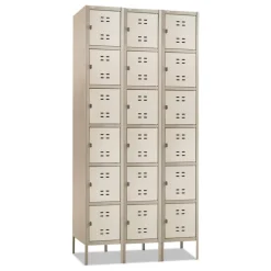 New 36 in. x 18 in. x 78 in. Three-Column Box Locker - Two-Tone Tan Office Furniture & Lighting