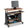 Hot 35.5 in. x 22 in. x 29 in. to 34 in. Muv 28 in. Adjustable-Height Mini-Tower Computer Desk - Cherry/Black Office Furniture & Lighting