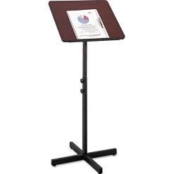 New 21 x 21 x 29.5 to 46 Adjustable Speaker Stand - Mahogany/Black Office Presentation Supplies