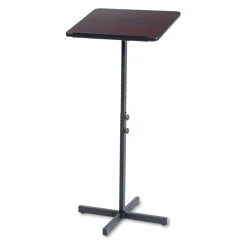New 21 x 21 x 29.5 to 46 Adjustable Speaker Stand - Mahogany/Black Office Presentation Supplies
