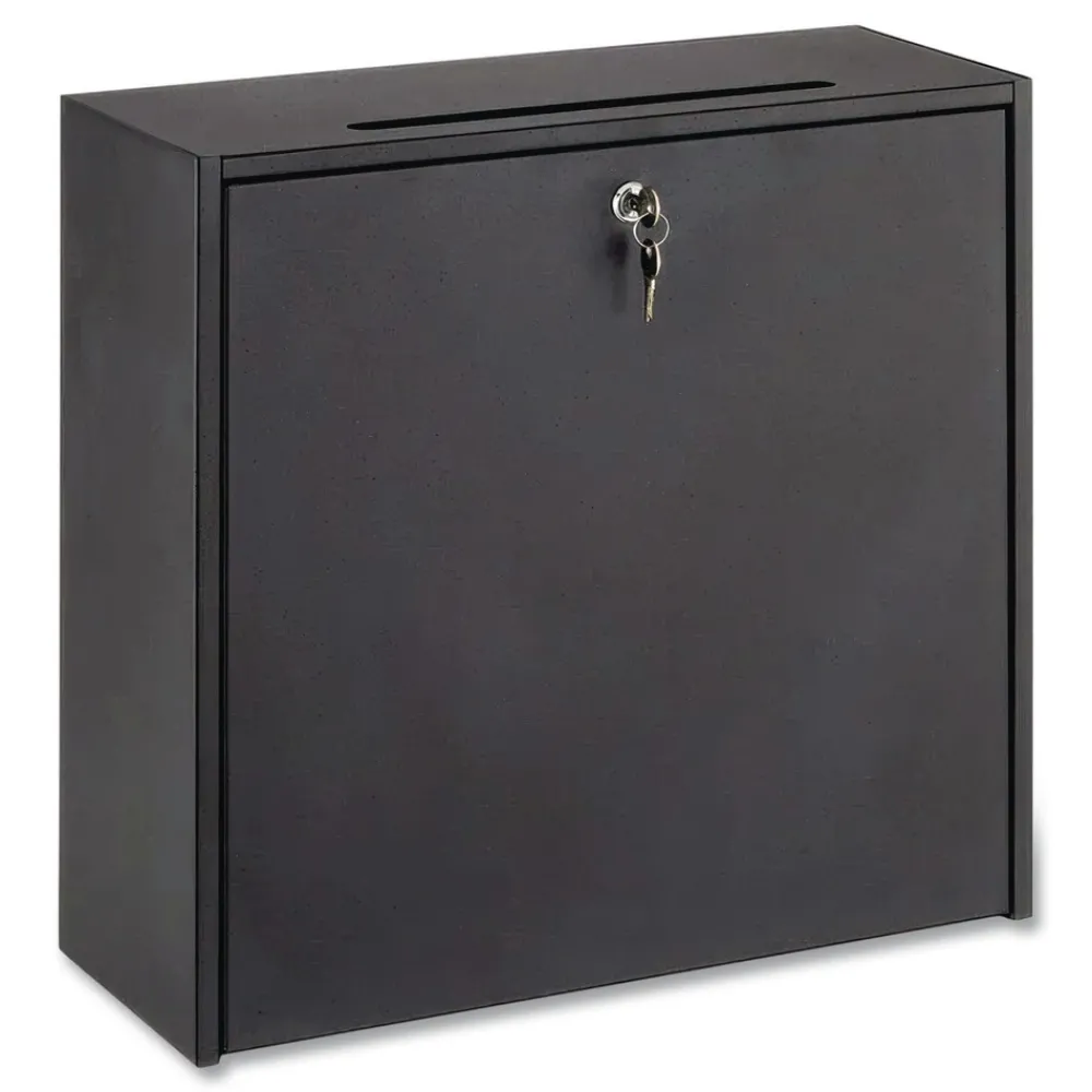 Clearance 12 x 3 x 12 Wall-Mountable Interoffice Mailbox - Black Office Furniture & Lighting