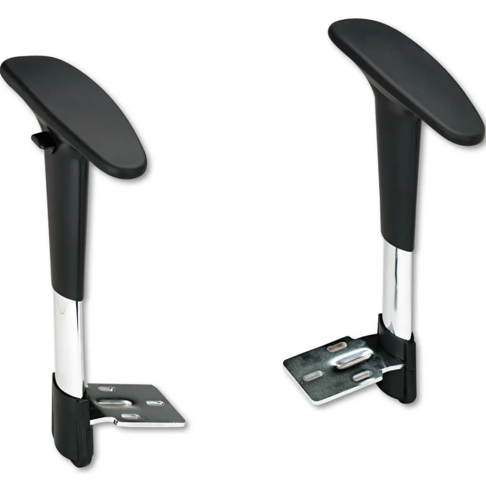 Discount Adjustable T-Pad Arms for Metro Series Extended-Height Chairs - Black/Chrome (1 Pair) Office Furniture & Lighting