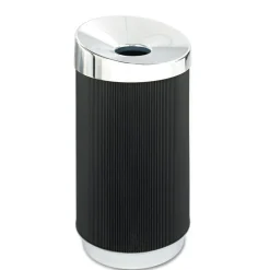 Clearance At-Your-Disposal 28-Gallon Polyethylene Vertex Receptacle - Black Trash & Waste Bins