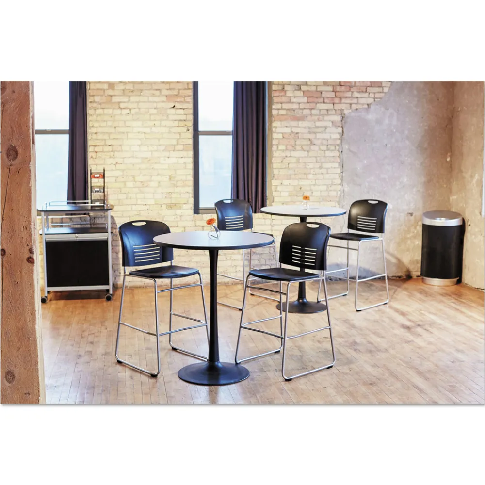 Clearance At-Your-Disposal 28-Gallon Polyethylene Vertex Receptacle - Black Trash & Waste Bins